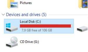 Free space Clean up your Computer. 1 windows 10 full hard disk